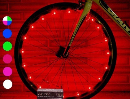 Activ Life LED Bike Wheel Lights with Batteries Included! Visible from All Angles for Ultimate Safety & Style (1 Tire Pack)