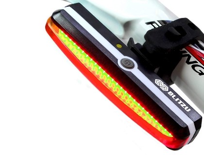 Ultra Bright Bike Light Blitzu Cyborg 168T USB Rechargeable Bicycle Tail Light. Red High Intensity Rear LED Accessories Fits On Any Road Bikes, Helmets. Easy To Install for Cycling Safety Flashlight