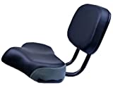 bike seat with backrest,oversized soft bike seats for comfortable,bicycle saddle seat with backrest extra wide,tricycle saddle replacement with back support.Exercise Bike Seat Replacement.(Black-Grey)
