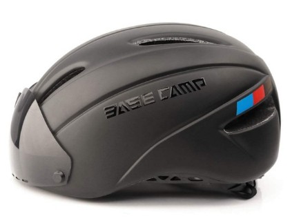 Base Camp Cycling Bike Helmet with Removable Shield Visor - Adjustable M L Size 22-24 Inches